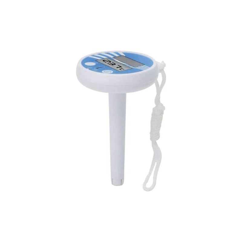 Solar-digitalthermometer Für Schwimmbäder – Messbereich 0 °c Bis 50 °c – Mit Aufhängeseil – Für Schwimmbäder, Whirlpools, Jacuzzis Und Teiche – 1 Stück
