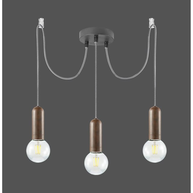 Just Light.Pendelleuchte Turn me 3-flammig Rost