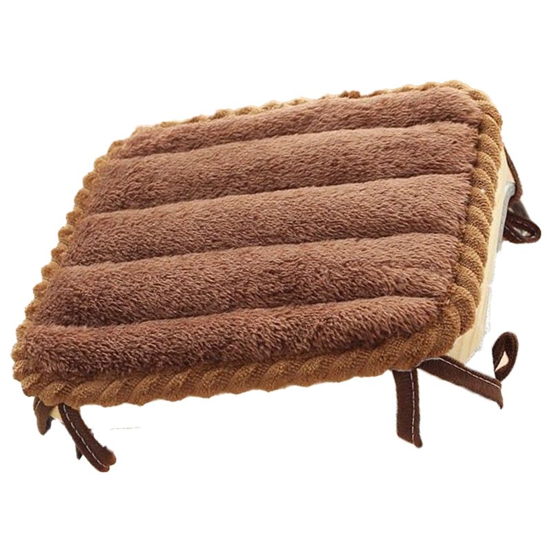 Quadratisches Sitzkissen – 45 X 45 Cm – Plüsch Und Polyester – Rutschfest Mit Gurten – Für Bürostuhl, Küchenstuhl, Autositz – 1 Stück