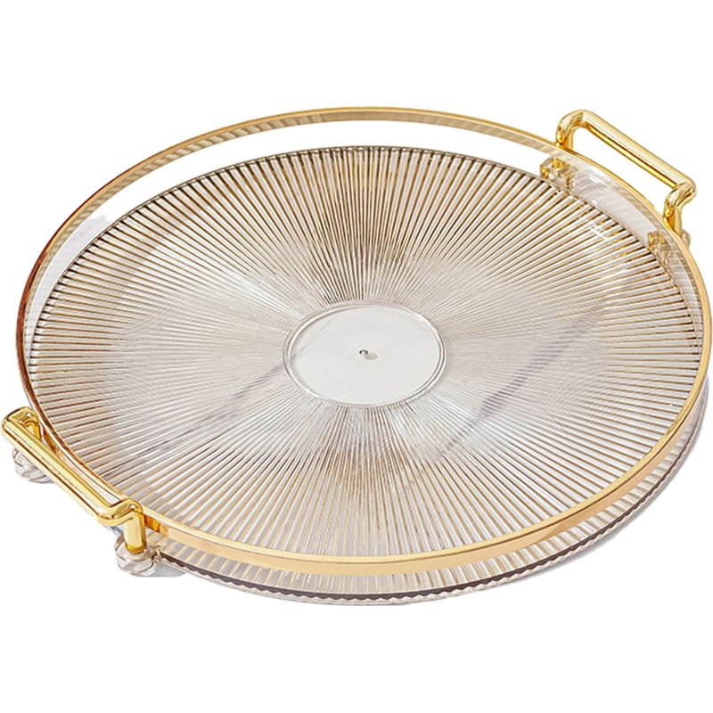 Rundes Tablett – 27 Cm – Acrylglas (ps) – Goldene Griffe – Für Schminktisch Oder Zur Präsentation – 1 Stück