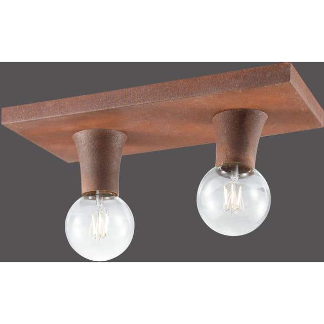 Just Light. Deckenleuchte Turn me Rost 2-flammig
