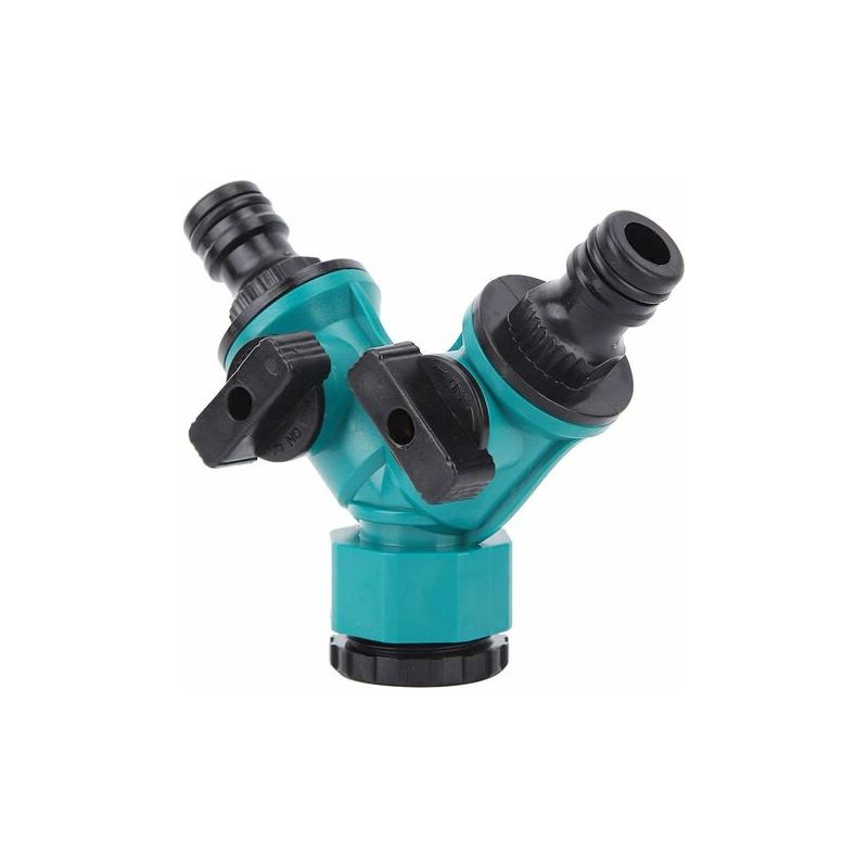 Y-verteiler – Gartenhahn-verteiler – 1/2 Zoll Und 3/4 Zoll – 2 Ausgänge Mit Unabhängigen Ventilen – 1 Stück