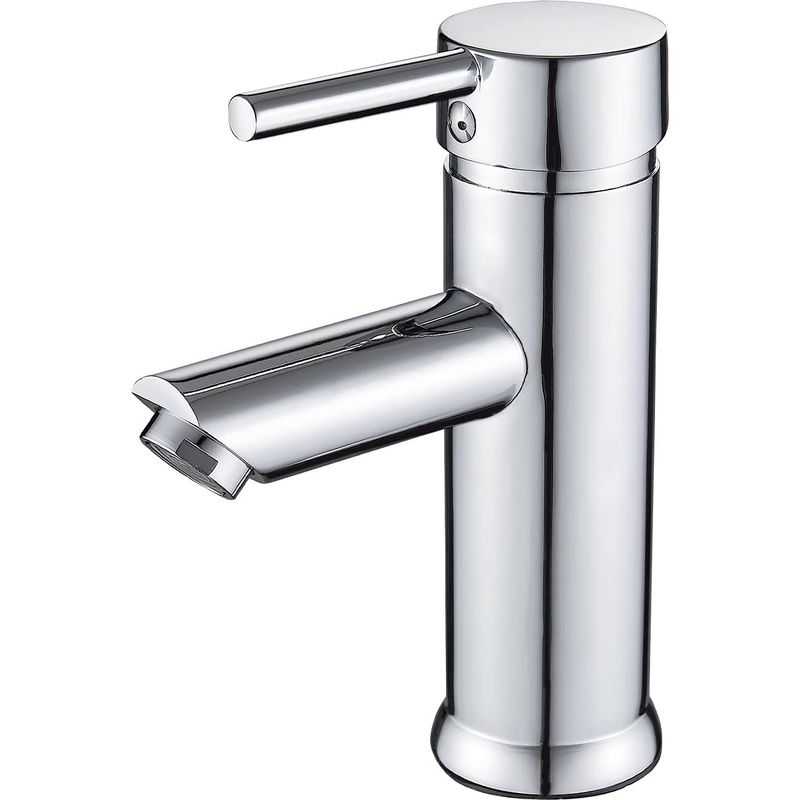 Waschtischarmatur – Einhebelmischer – Korpus Aus Massivem, Verchromtem Messing – Anschlüsse G3/8" Und G1/2" – Für Moderne Badezimmer – 1-teilig