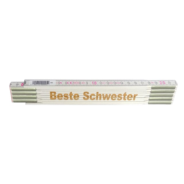 Stabila Zollstock mit Lasergravur Beste Schwester 2 m