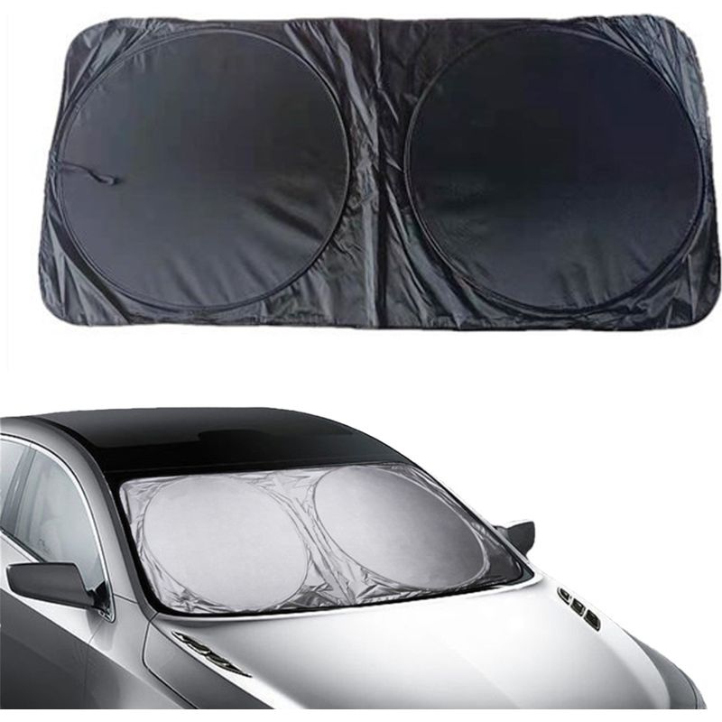 Sonnenschutzblende Für Die Windschutzscheibe – Silbernes 210t-gewebe – Uv- Und Hitzeschutz – Verstellbar Bis Zu 157 X 89 Cm – Für Familienautos – 1 Stück