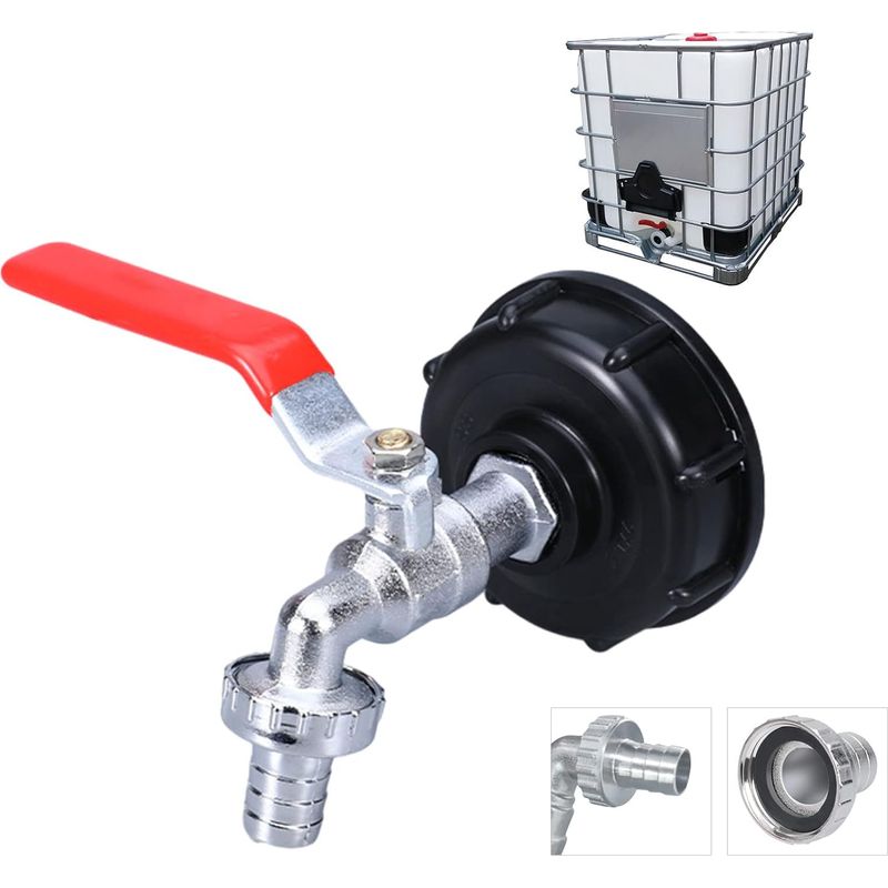 Ibc-tankhahn – S60x6 Gewindeanschluss – 1/2-zoll-gartenhahnadapter – Für Regenwassersammler – 1 Stück
