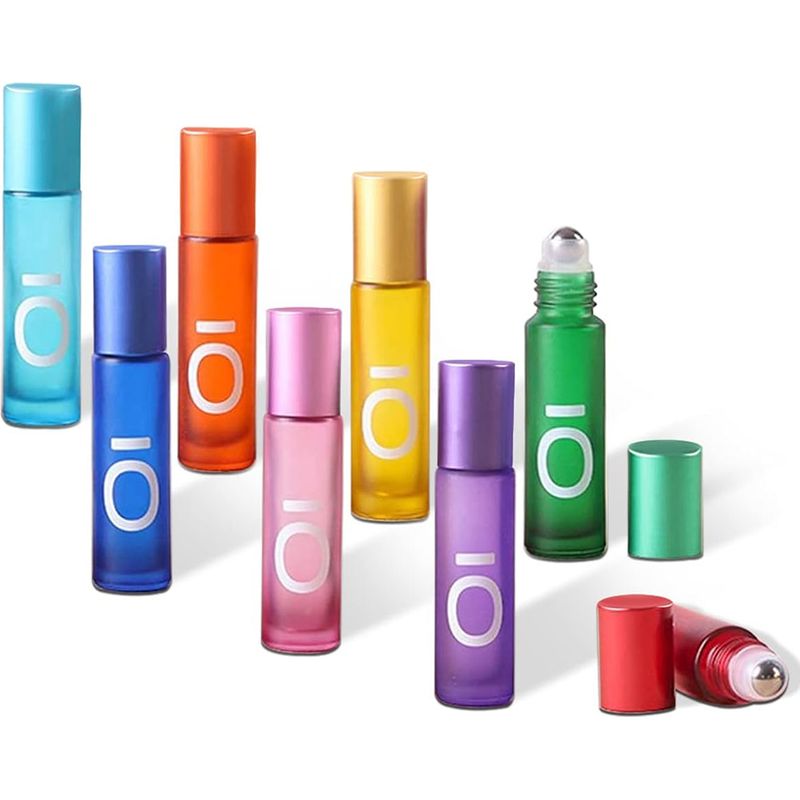 Glas-rollflasche – 10 Ml – Für Ätherische Öle Und Parfums – Rollverschluss – Dunkel, Um Vor Licht Zu Schützen – 8er-pack