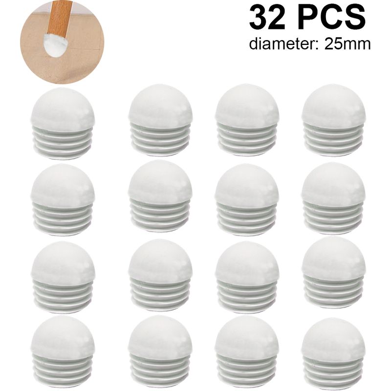 Runde Rohrendkappen – 19 Mm Und 25 Mm – Polyethylen – Für Stuhlbeine Aus Stahlrohr – 32 Stück