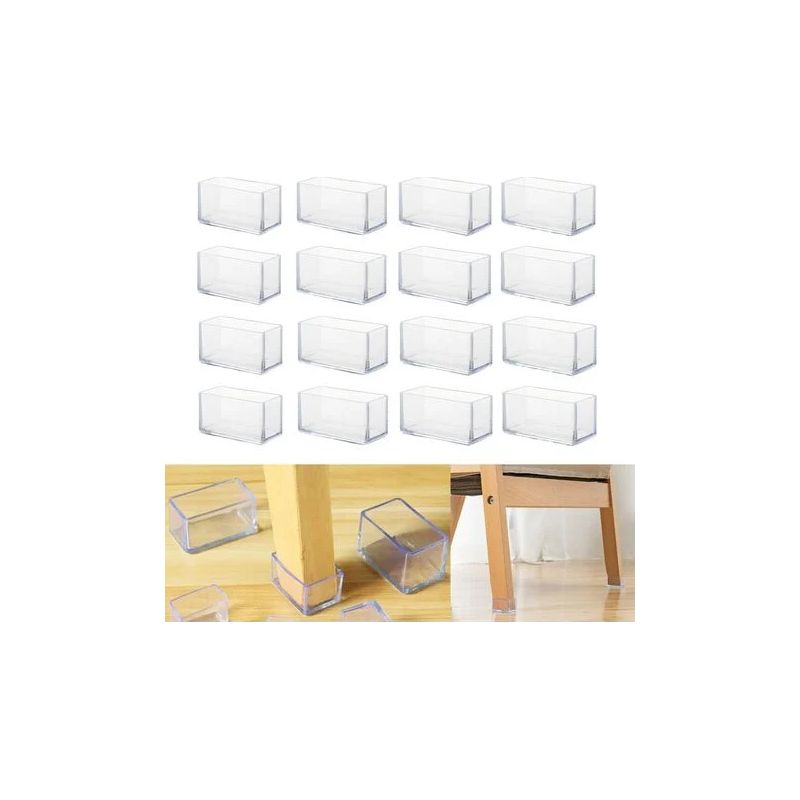 Silikon-stuhlbeinschoner – 20 X 30 Mm – Rechteckig – Für Holzböden Und Möbel – 16er-packung