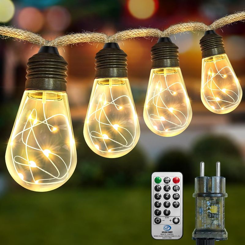 Lichterkette Für Den Außenbereich, Warmweiße Lichterkette Für Den Innen- Und Außenbereich, 20 Leds