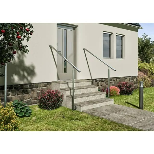 Dolle Eingangsgeländer Edelstahl 150 cm Wandmontage 1 Pfosten
