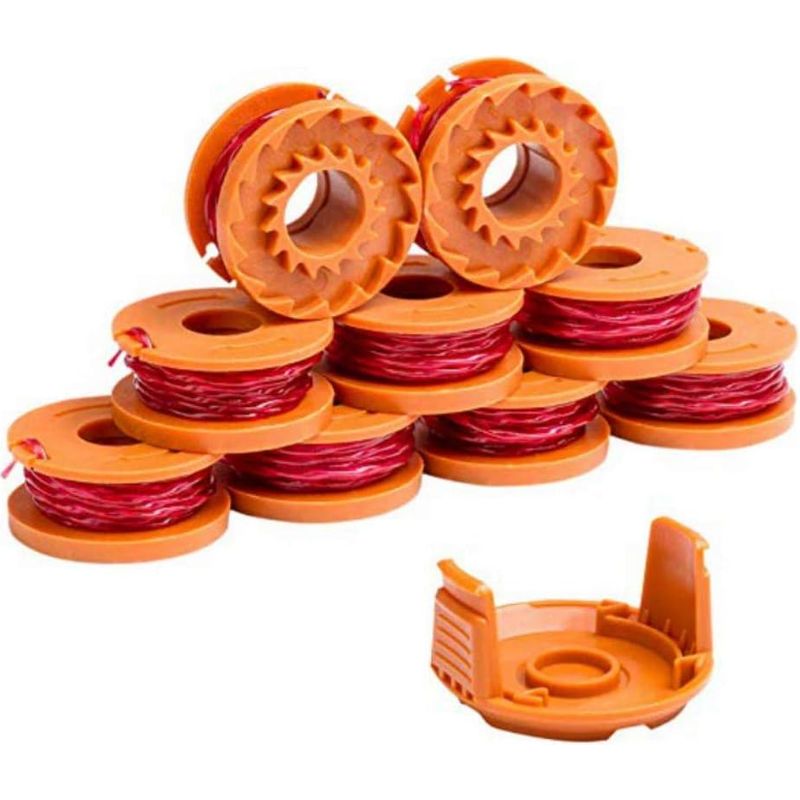 Trimmerfadenspule – 9 Nylonspulen 2,0 Mm – Kompatibel Mit Worx-modellen Wg163, Wg155, Wg180, Wa0010 – 1 Ersatzabdeckung Für Akku-trimmer