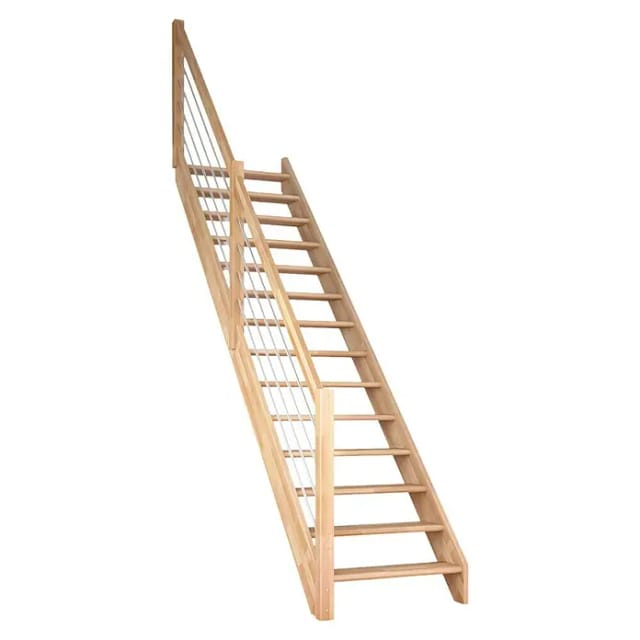Dolle Raumspartreppe Paris Gerade Buche,ackiert Edelstahlgeländer FSC®