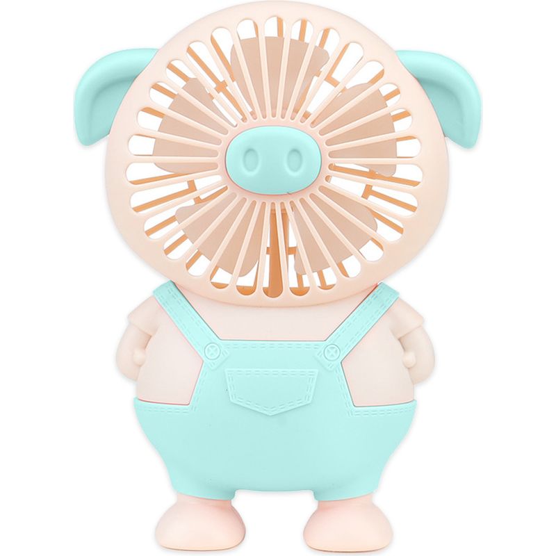 Tragbarer Usb-ventilator – 5000 U/min – 2 Geschwindigkeitsstufen Mit Integrierter Beleuchtung – Niedliches Schweinchen-design – Für Büro, Schlafzimmer, Studentenwohnheim
