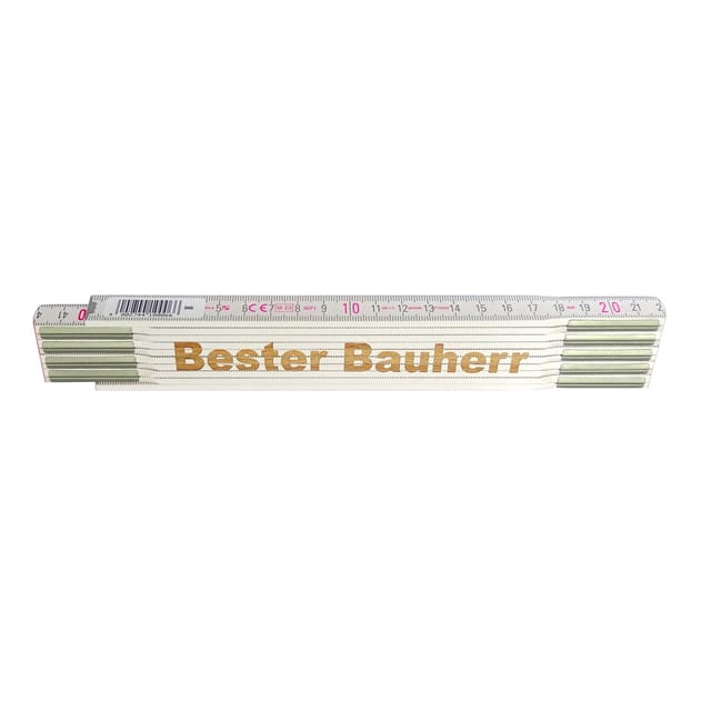 Stabila Zollstock mit Lasergravur Bester Bauherr 2 m