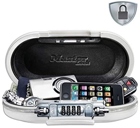 Master Lock Reise-Safe inkl. Stahlkabel u. Kombinationsschloss 5900EURDWHT Weiß