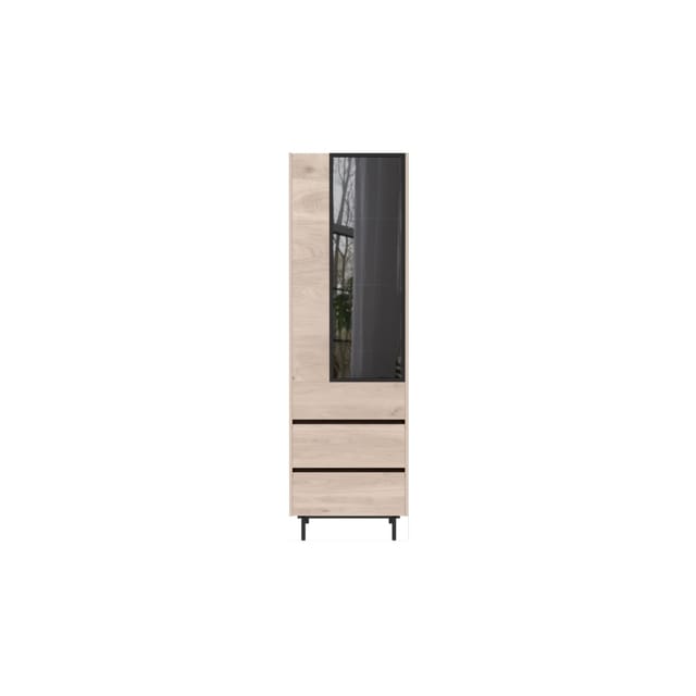 Germania Vitrine 64 cm x 206 cm x 40 cm Eiche Schwarz