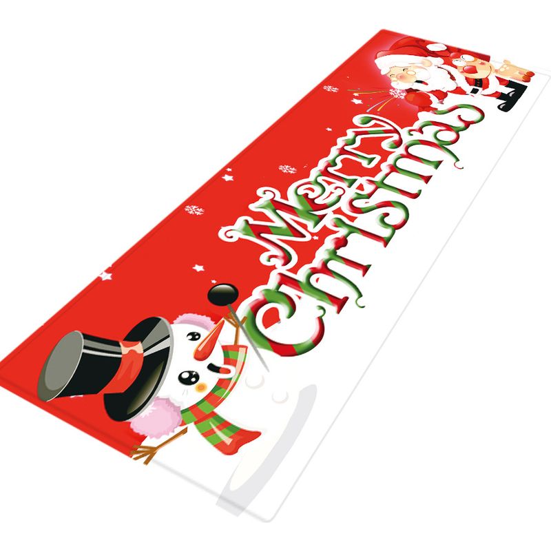 Weihnachtsteppich – 3d-gedruckter Weihnachtsmann, Rentier, Weihnachtsbaum, Schneemann – Rutschfest – Aus Flanell Und Schaumstoff – 40 X 120 Cm Oder 60 X 180 Cm