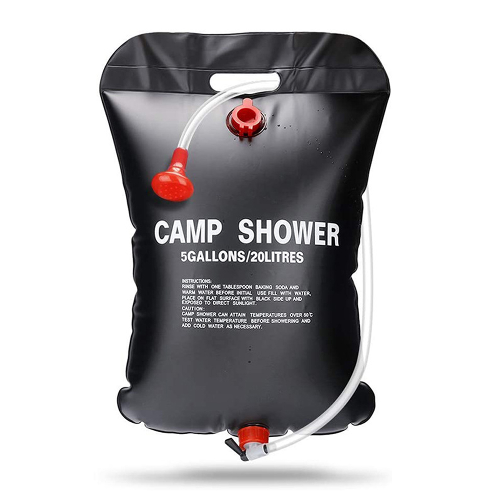 Tragbare Solar-duschtasche Für Den Außenbereich, 5 Gallonen/20 L, Mit Abnehmbarem Schlauch Und Ein- Und Ausschaltbarem Duschkopf Für Camping, Strand, Schwimmen, Outdoor-reisen