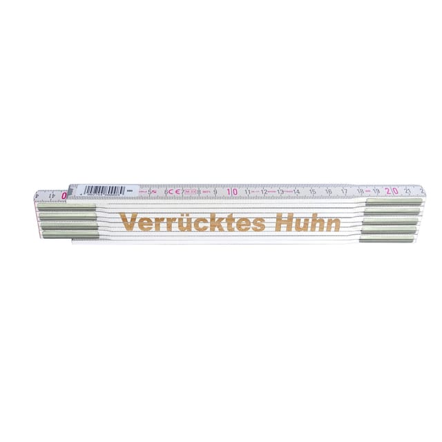 Stabila Zollstock mit Lasergravur Verrücktes Huhn 2 m
