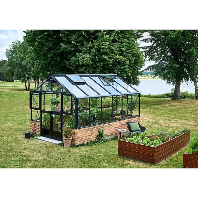 Juliana Gewächshaus Premium Mauer 13 Anthrazit 13 m²