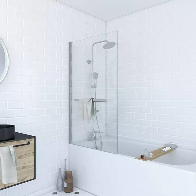 Aurlane Badewannenaufsatz Prime Chrom 1-flügelig 150 cm x 85 cm