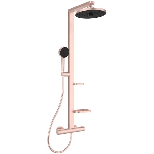 Ideal Standard Duschsystem Thermostat mit Regen- und Handbrause Rosé
