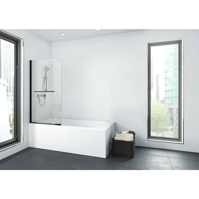 Aurlane Badewannenfaltwand Black Spirit 1 Schwarz 75 cm x 140 cm 1-flügelig