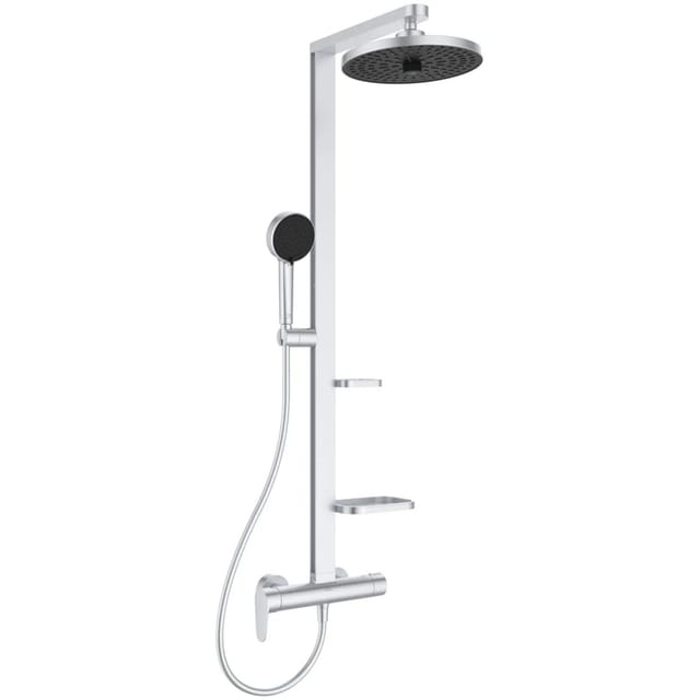 Ideal Standard Duschsystem Einhebel-Armatur mit Regen- und Handbrause Silver