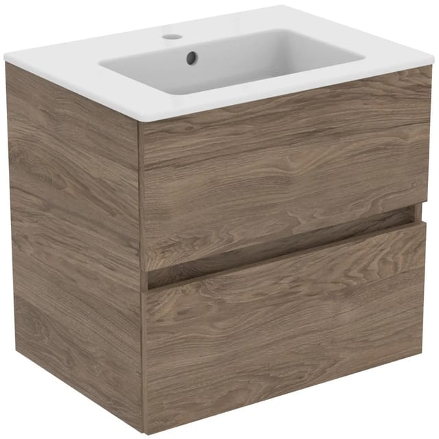 Ideal Standard Möbelpaket Eurovit+ Unterschrank und Waschtisch 61 cm Nussbaum