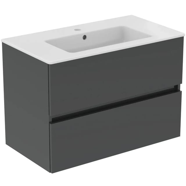 Ideal Standard Möbelpaket Eurovit+ Unterschrank und Waschtisch 81 cm Grau