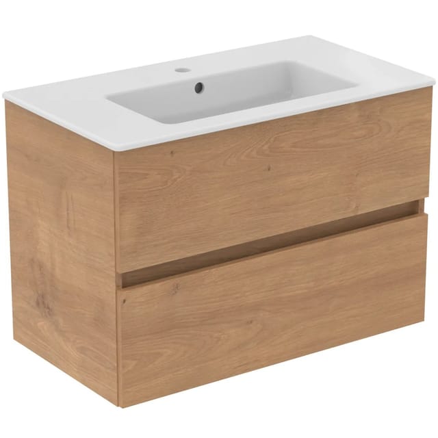 Ideal Standard Möbelpaket Eurovit+ Unterschrank und Waschtisch 81 cm Eiche