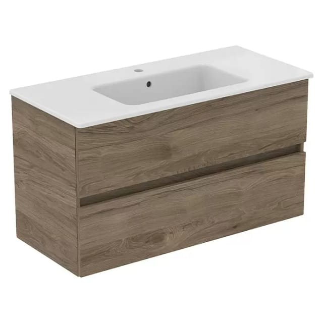 Ideal Standard Möbelpaket Eurovit+ Unterschrank und Waschtisch 101 cm Nussbaum