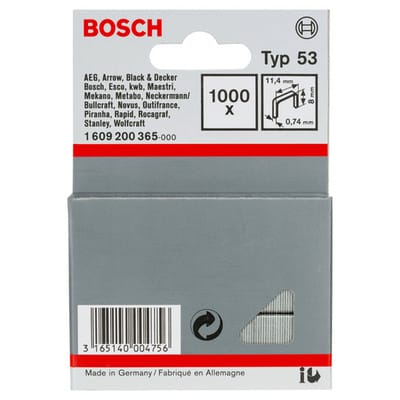 Bosch Feindrahtklammern Typ 53 für Tacker 1.000 Stück 8 mm x 11,4 mm