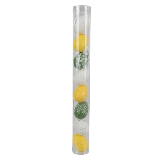 Deko-Eier 8er Set Polystyrol Ø 3,5 cm x 5 cm Bunt