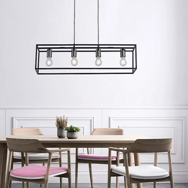 JUST LIGHT. Pendelleuchte Fabio Schwarz 4-flammig