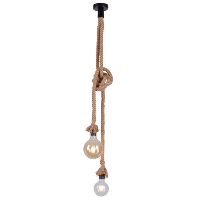 Just Light. Pendellampe Rope 2-flammig Schwarz