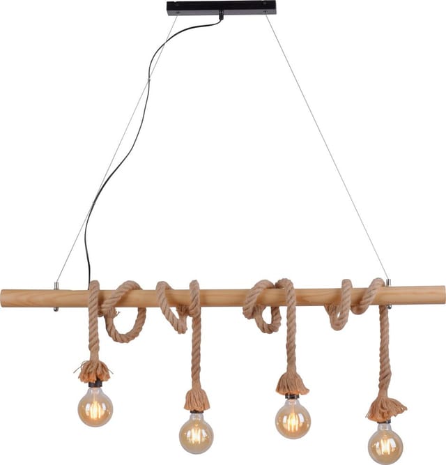 Just Light.Pendellampe Rope 4-flammig Schwarz