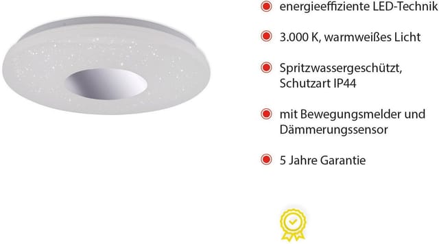 Just Light. LED-Deckenleuchte Lavinia Chrom Ø 38,5 cm