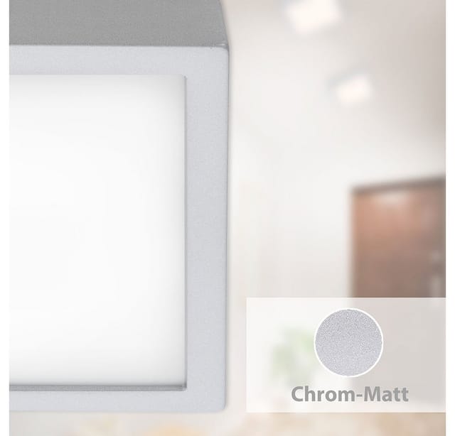 Briloner LED-Decken-& Wandlampe Fire Chrom Matt 21 W Neutralw. 30x30cm