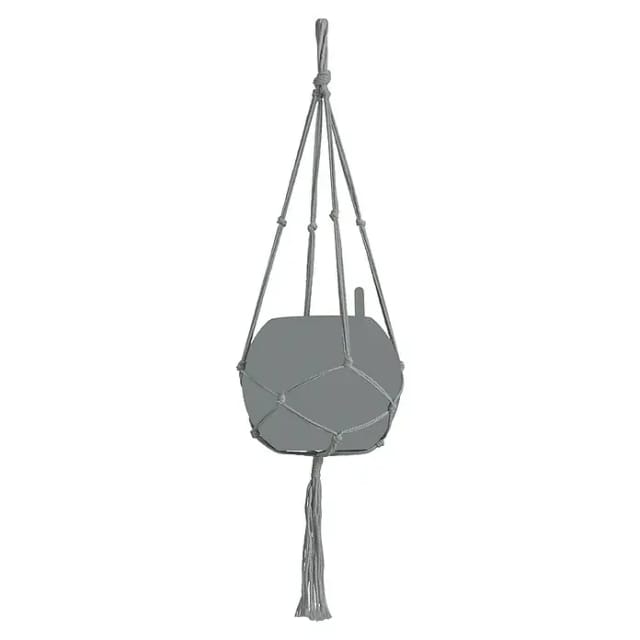 Lechuza® Hängeampel Makramee Cotton Pure 90 Grau 22 cm x 14 cm