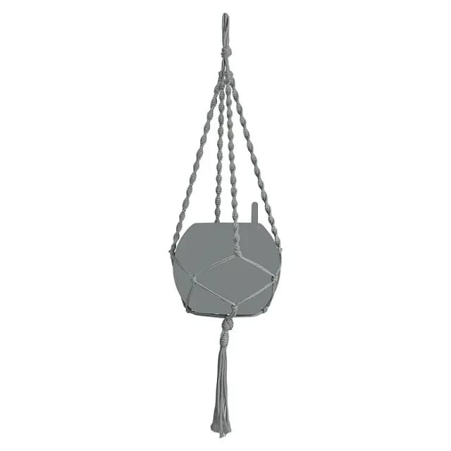 Lechuza® Hängeampel Makramee Cotton Boho 90 Grau 22 cm x 14 cm