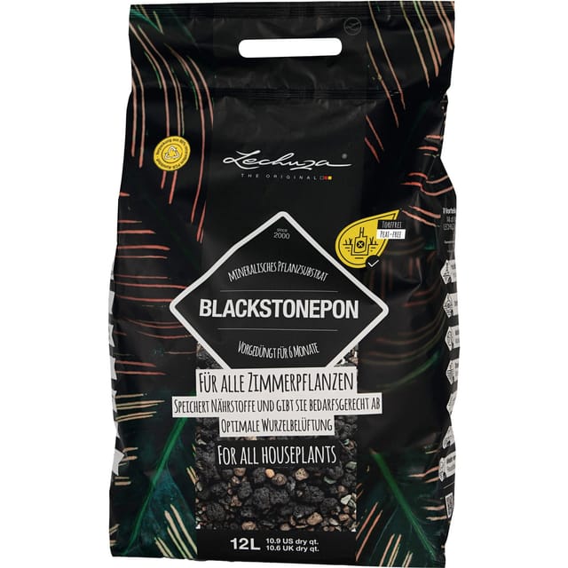 Lechuza® Pflanzsubstrat Blackstone Pon 12, Schwarz