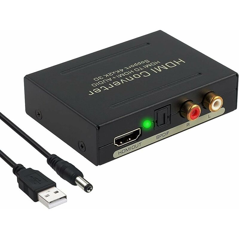 Hdmi-audio-extraktor – 4k 2160p Hdmi-zu-hdmi-konverter + Optischer Spdif- Und Rca-l/r-ausgang – Kompatibel Mit Blu-ray Dvd, Xbox One, Ps4 Und Fernseher