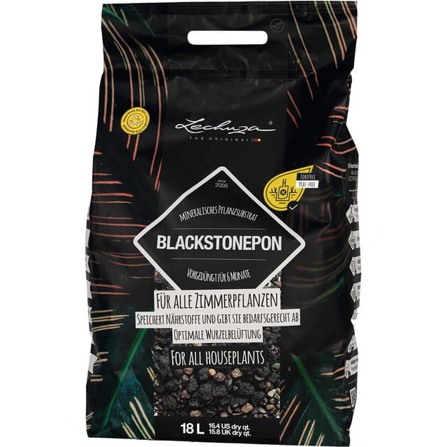Lechuza® Pflanzsubstrat Blackstone Pon 18, Schwarz
