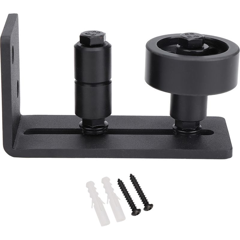 Bodenführung – Doppelrollen-schiebetürschiene Für Holz-innenschiebetüren – 12 X 5 X 6 Cm – Schwarz – 1 Stück