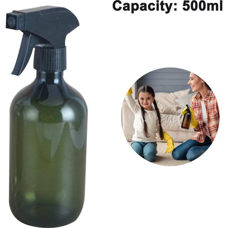Kunststoff-sprühflasche – 500 Ml – Manueller Sprühkopf Mit Einstellbarer Sprühmenge – Für Ätherische Öle, Haushaltsprodukte Und Tierpflege – Schwarz