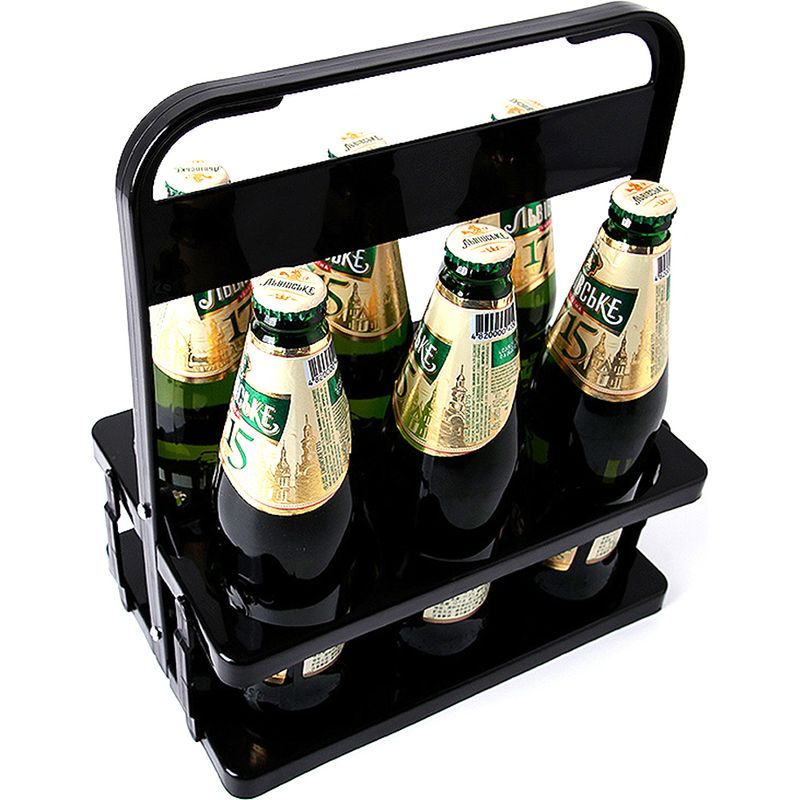 Zusammenklappbarer Flaschenkorb – Aus Robustem Kunststoff – Für Wein, Bier, Saft, Dosen – Tragbarer Transport Für Picknicks, Camping, Veranstaltungen – 6 Stück