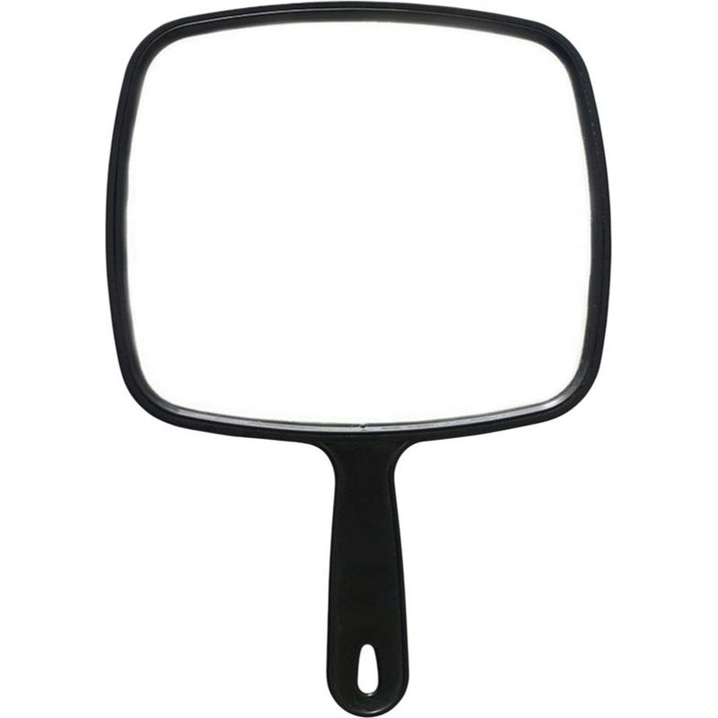 Handspiegel – Einseitiger Spiegel – Ergonomischer Griff – Große Spiegelfläche – Für Friseure, Barbiere Und Rasierer – Schwarz – 1 Stück