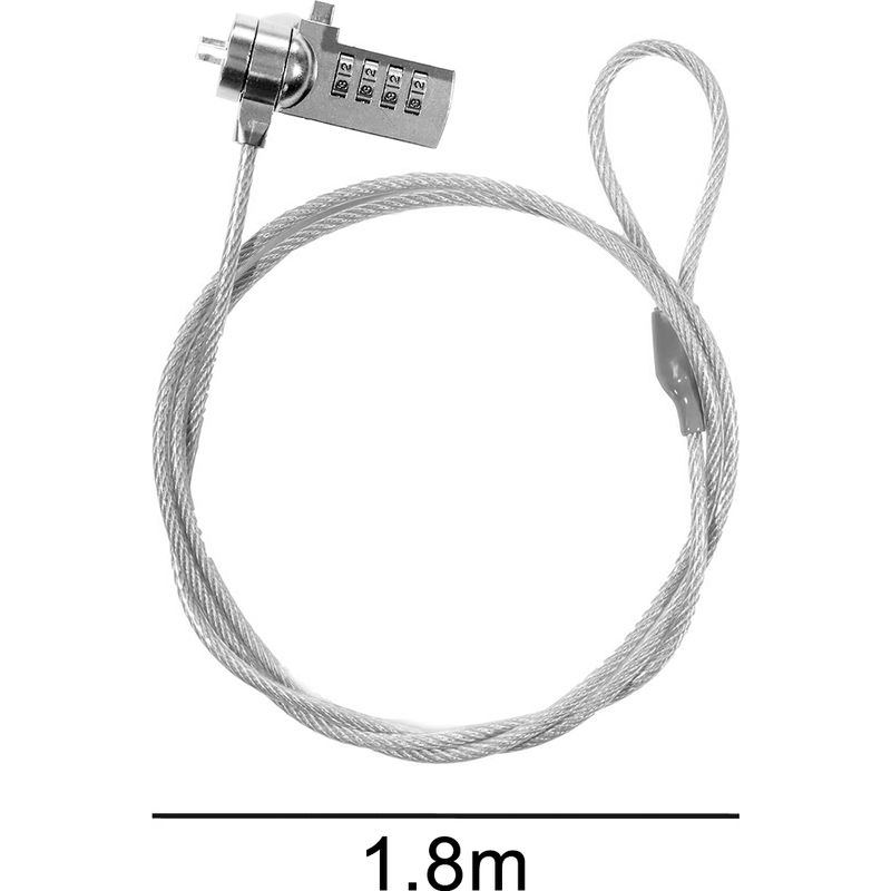 Sicherheitskabel Für Laptops – 4-stellige Zahlenkombination – Kabel Aus Kohlenstoffstahl – Kensington-kompatibel – 1 Stück